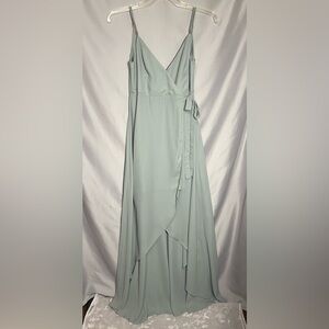 Show Me Your Mumu Mariah Wrap Maxi Formal Wedding Bridesmaid Dress Green Sz L